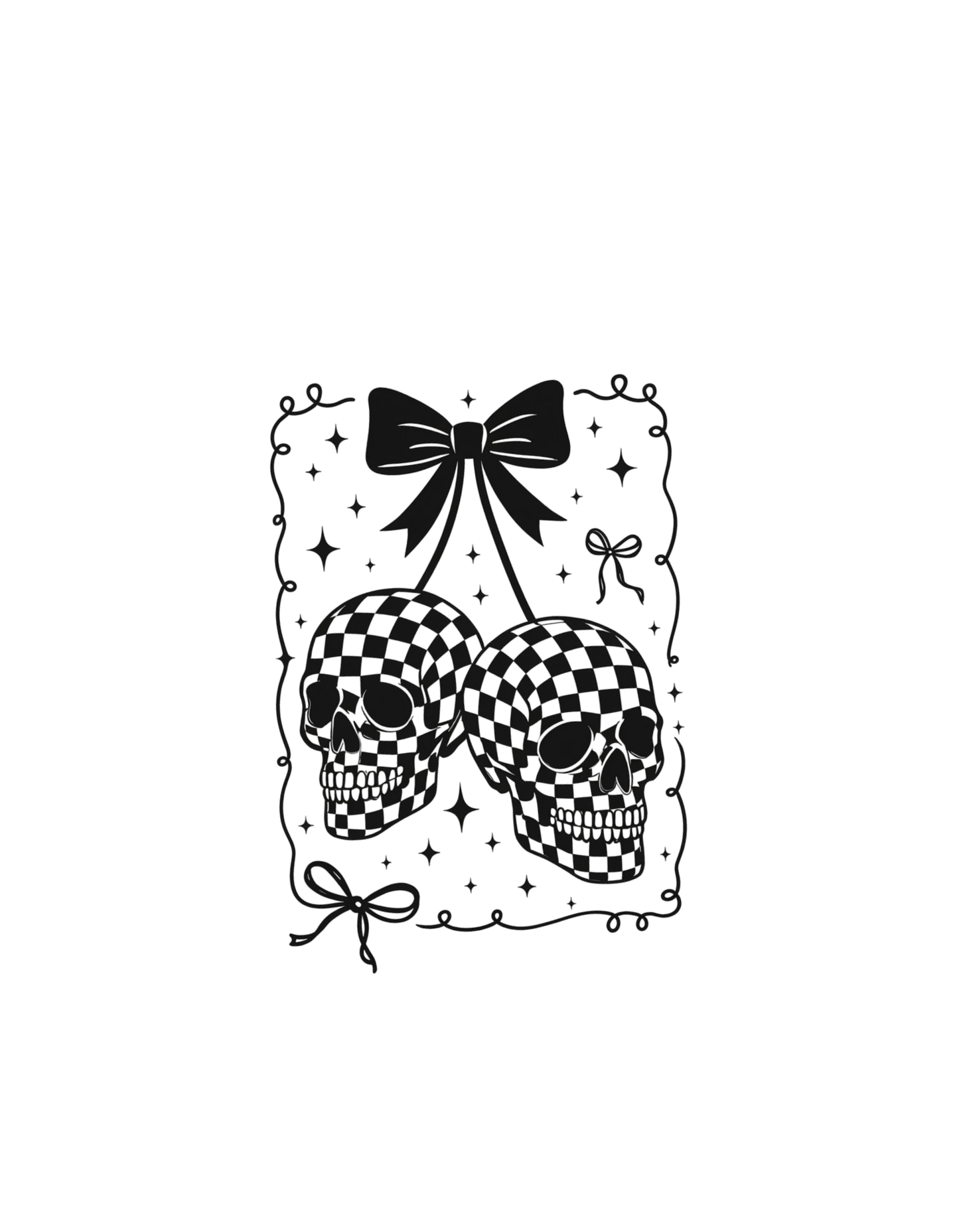 Bow Skeleton DTF transfer design