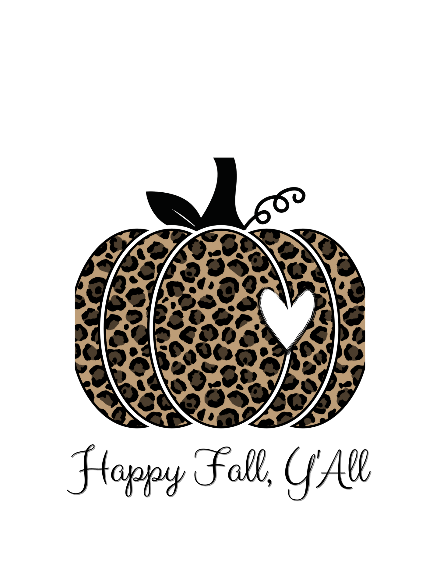 Happy Fall Y'All Leopard Pumpkin T-Shirt