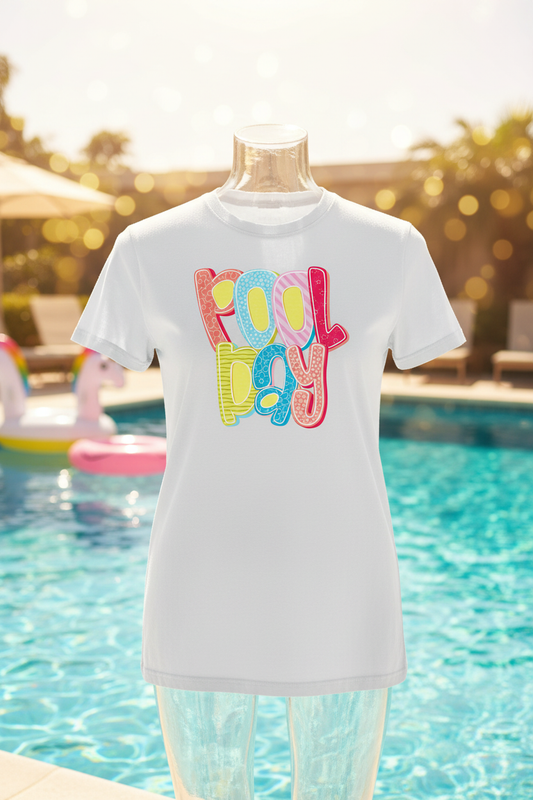 Pool Day Graphic Tee - White
