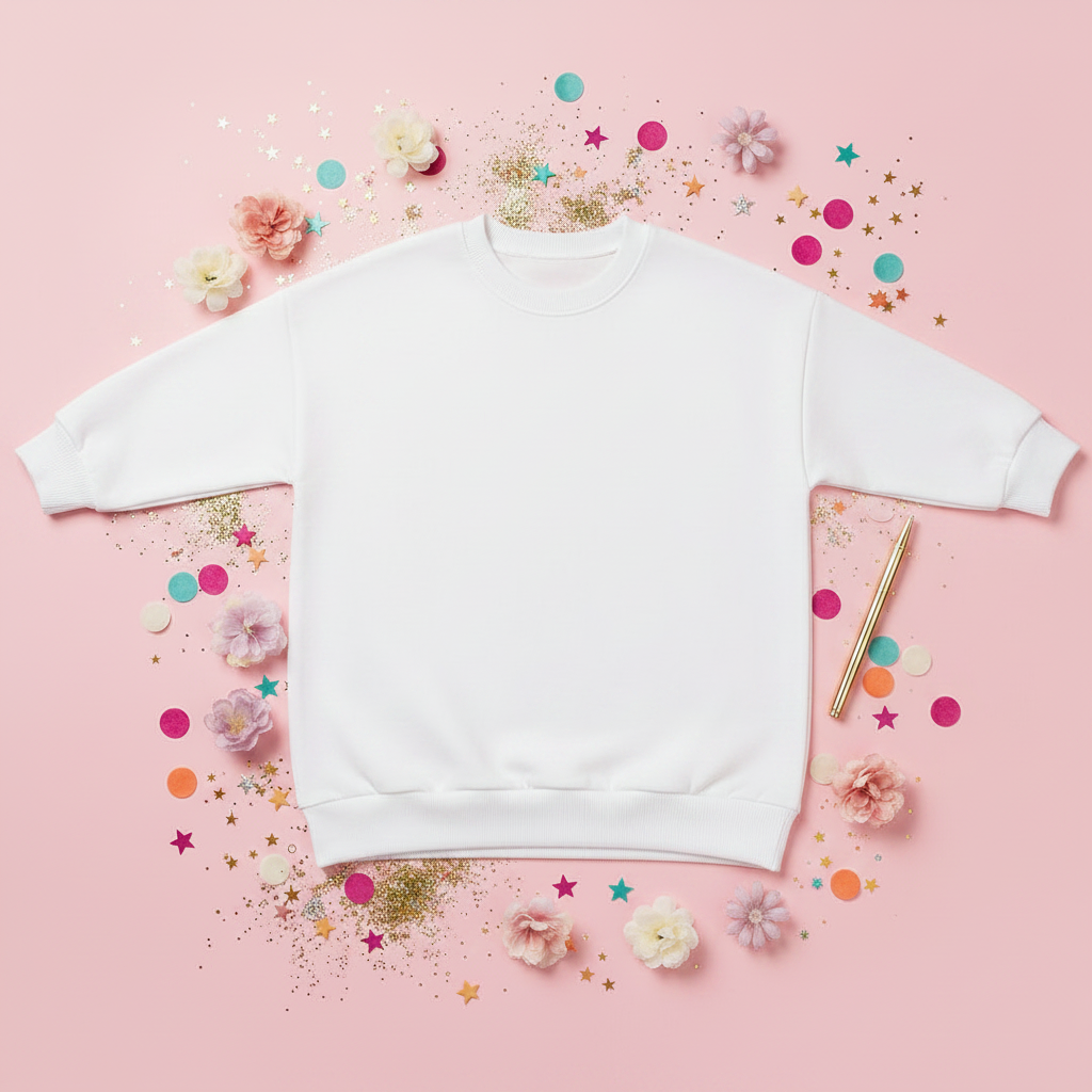 Blank white crewneck sweatshirt