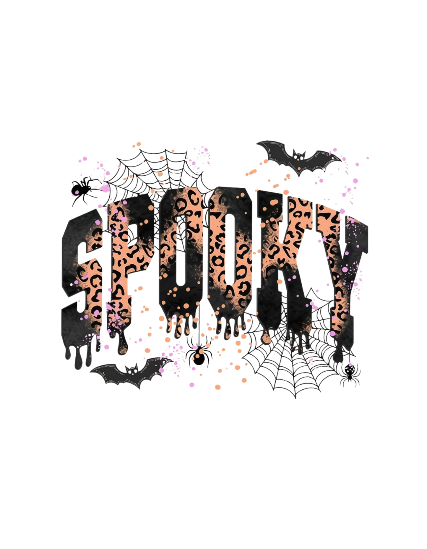 Spooky leopard drip Halloween graphic tee design