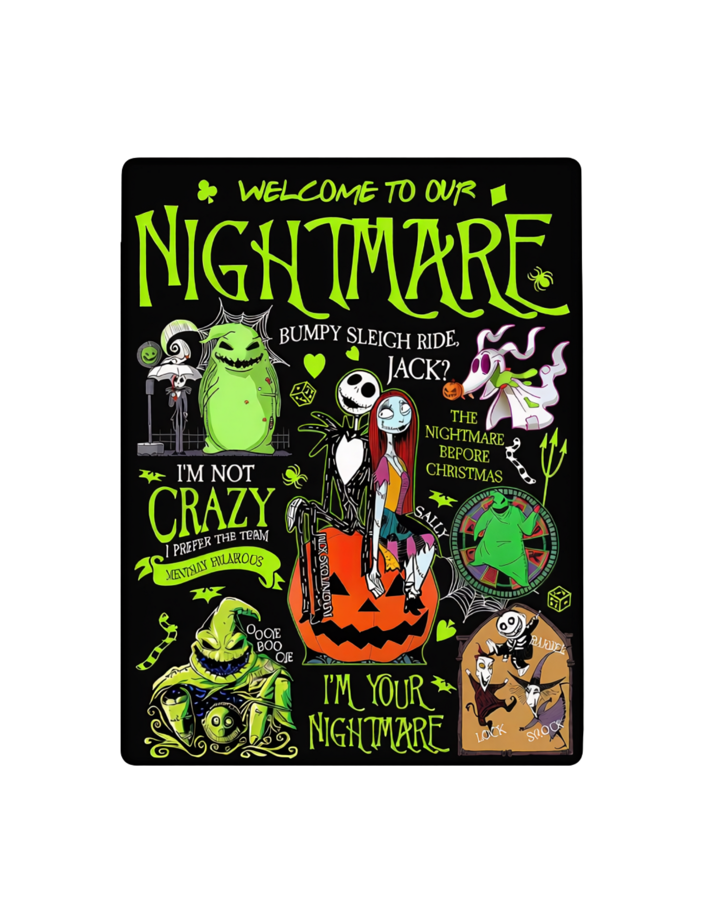 Welcome to Our Nightmare NBC collage DTF transfer design