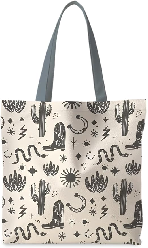 Purple cowboy boots allover print lavender tote bag