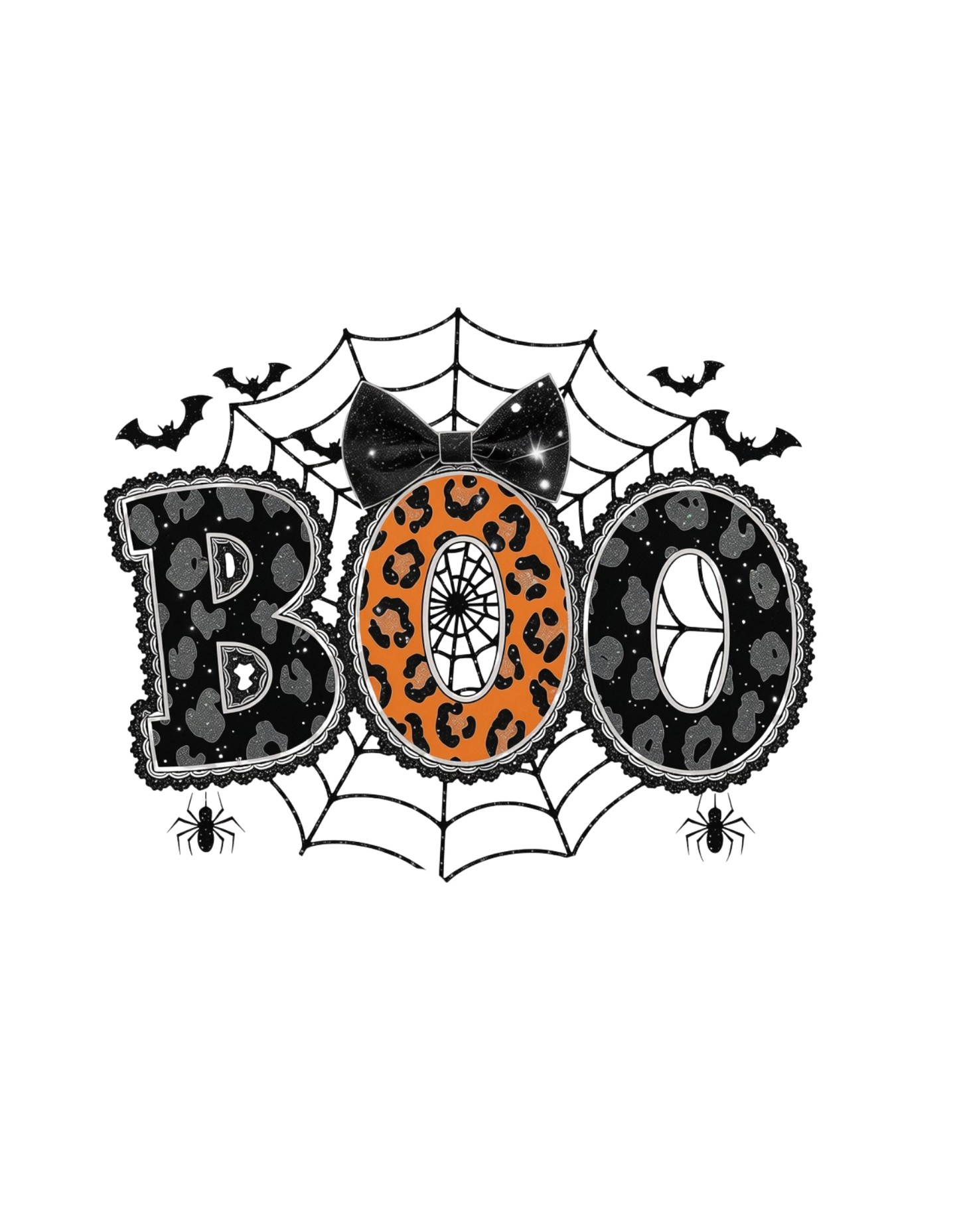 Boo Cheetah Halloween DTF transfer design