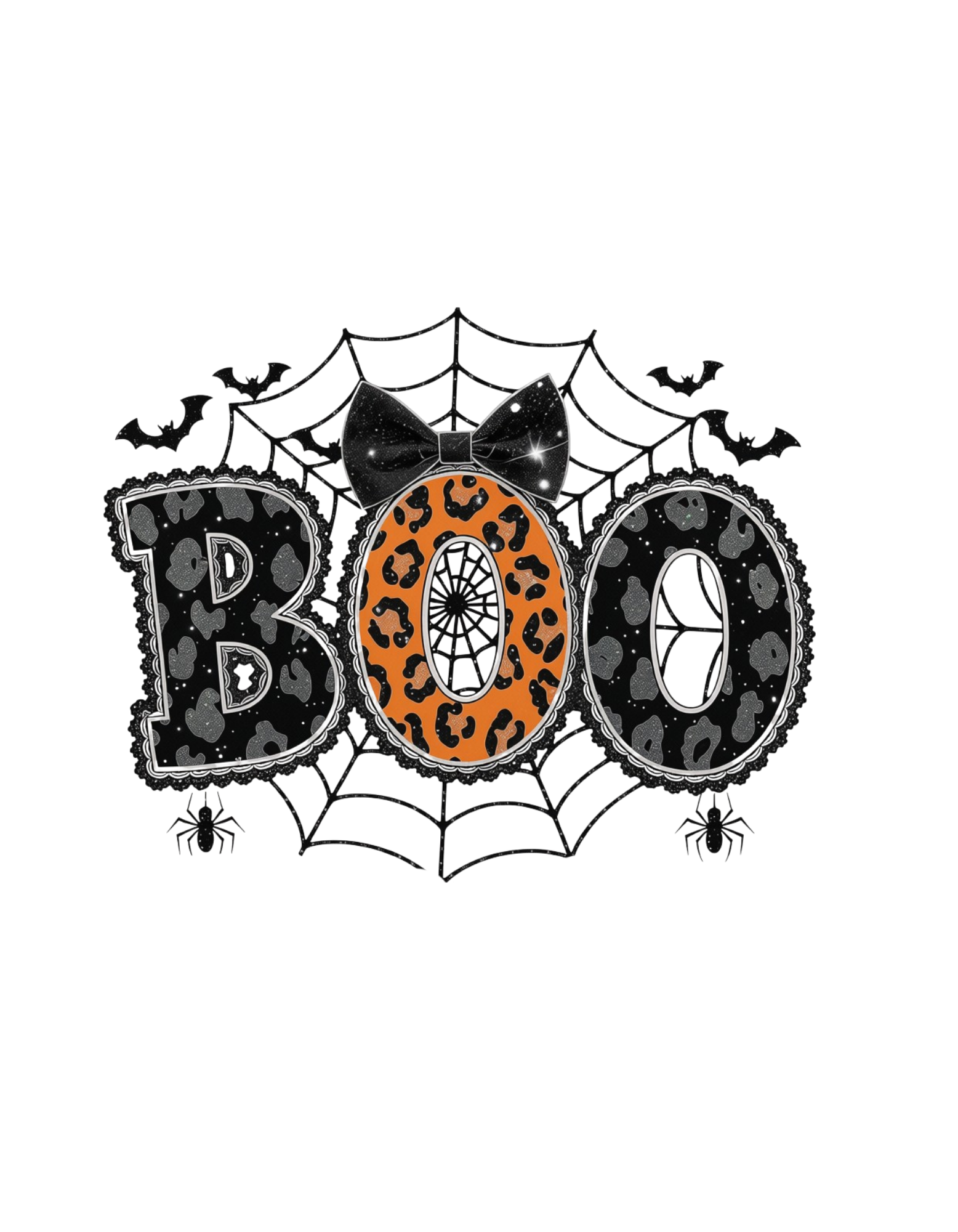 Boo Cheetah Halloween DTF transfer design