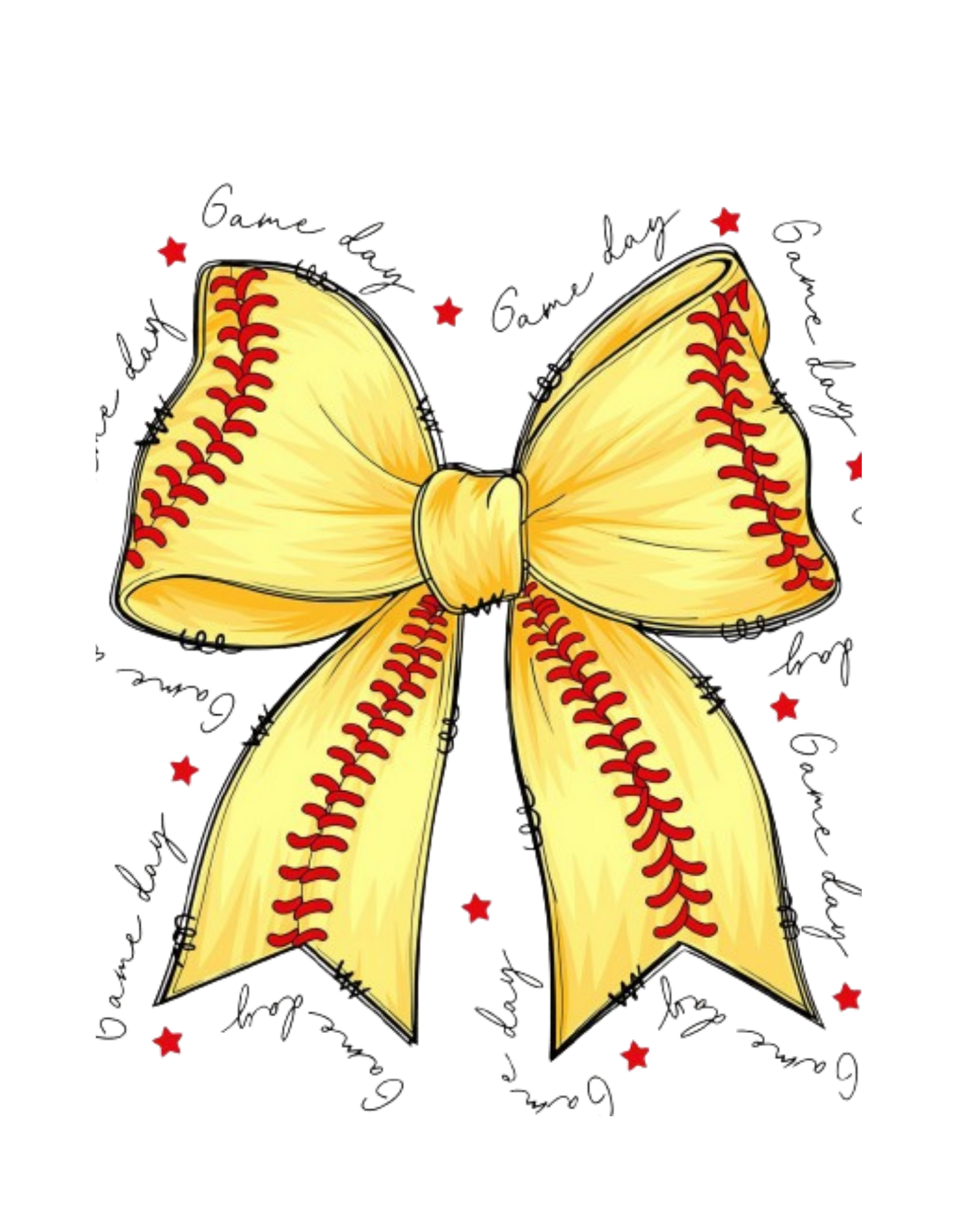 Game Day Softball Bow graphic tee design