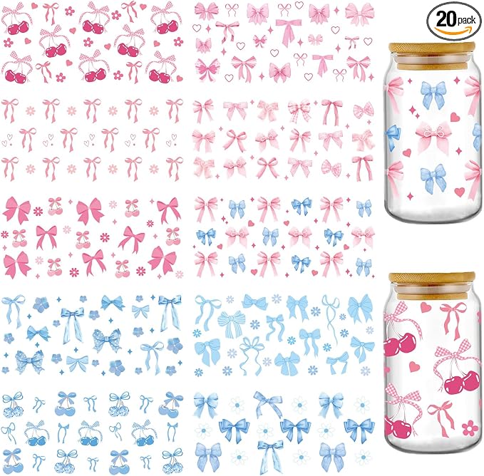 Glass cup designs - bows collection