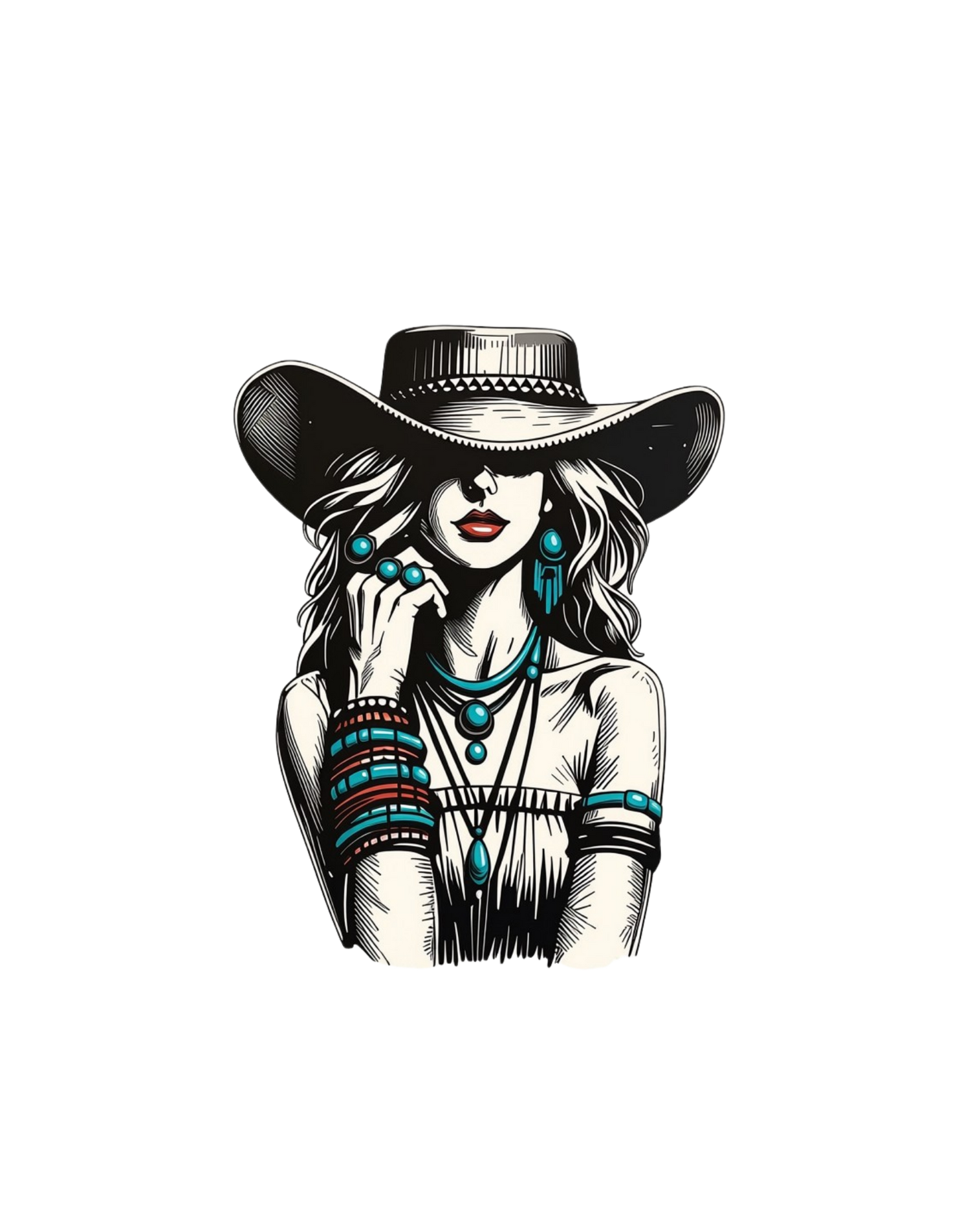 Cowgirl DTF transfer design