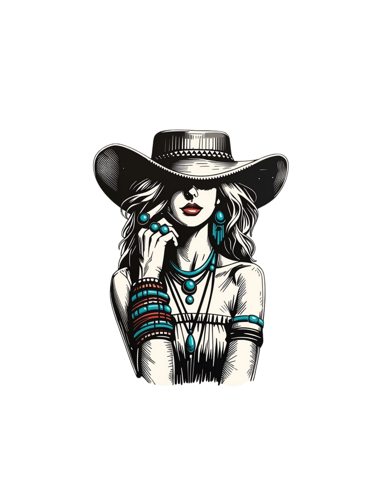 Cowgirl DTF transfer design