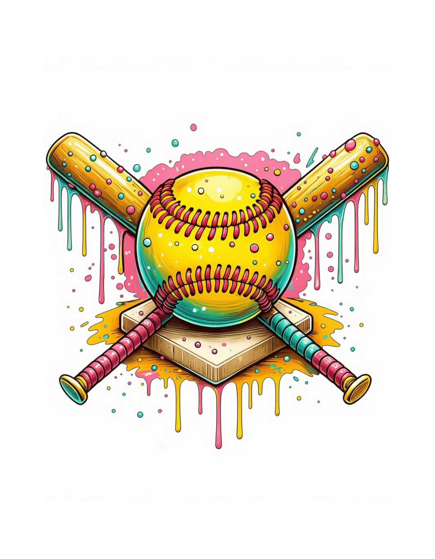 Dripping Softball Gear graphic tee design