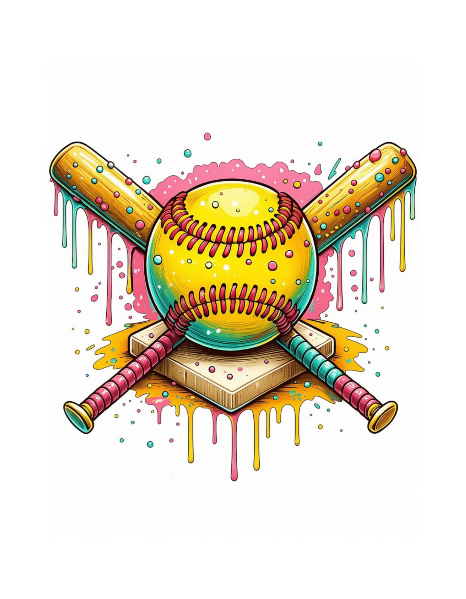 Dripping Softball Gear graphic tee design