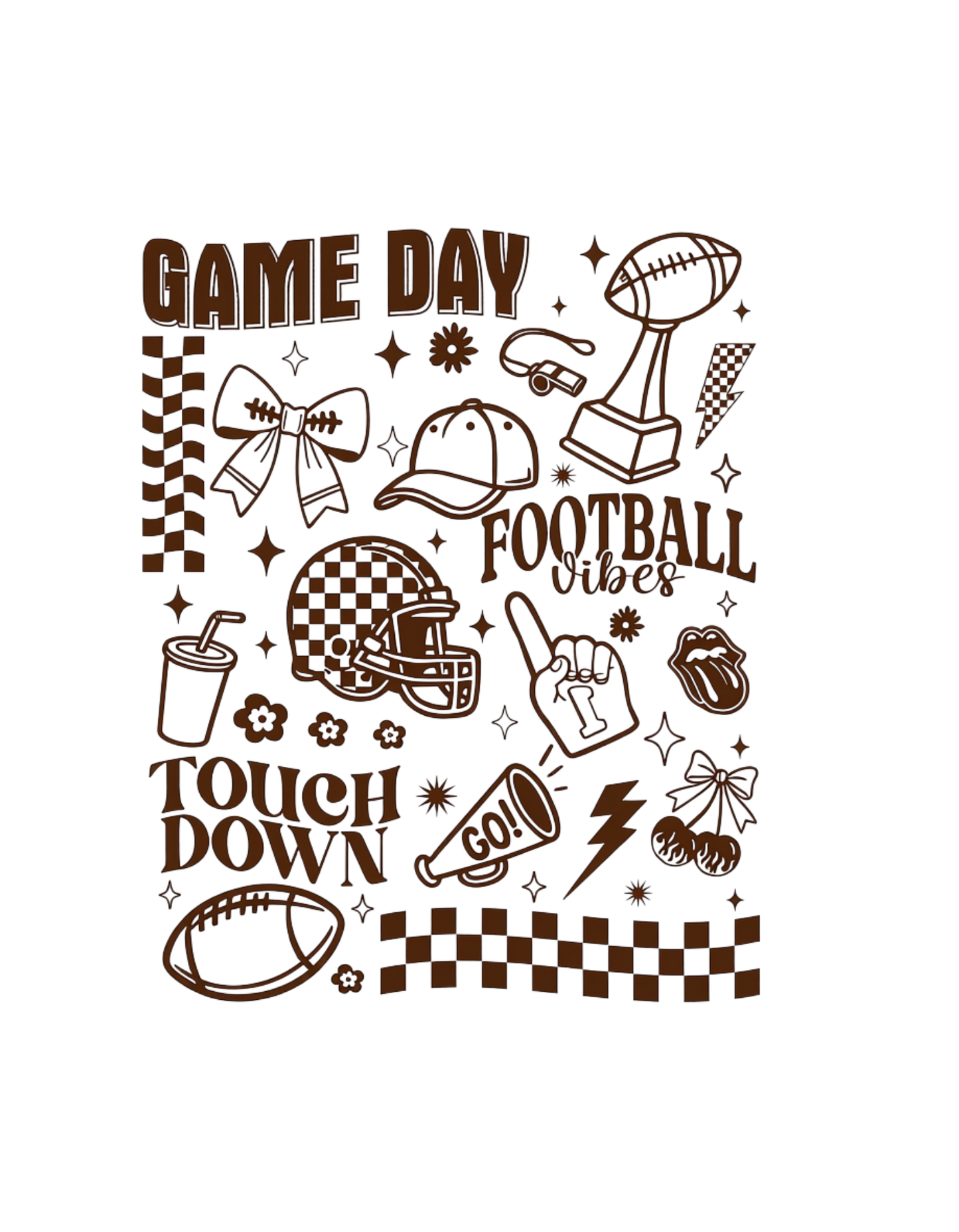 Game Day football vibes graphic tee design