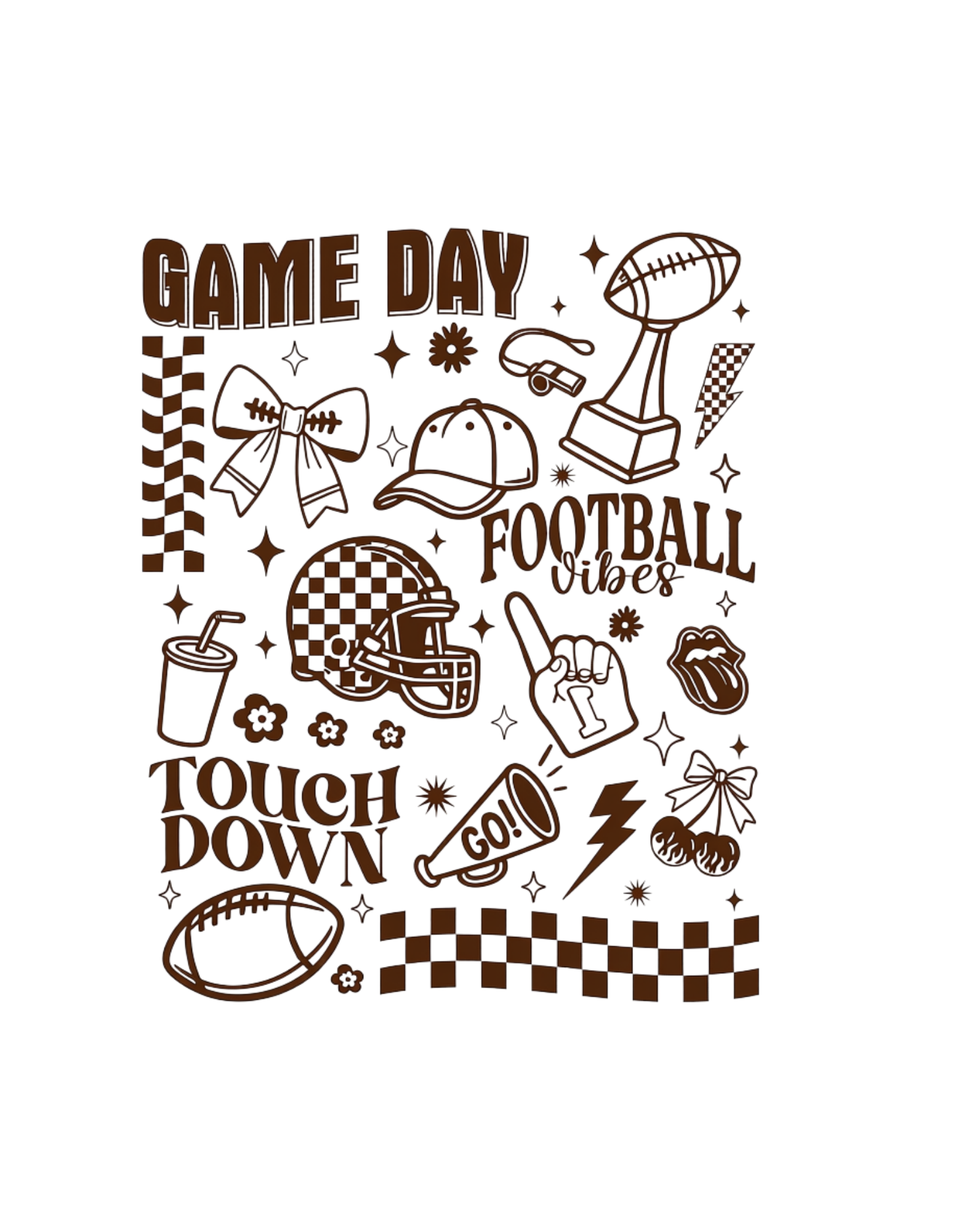 Game Day football vibes graphic tee design