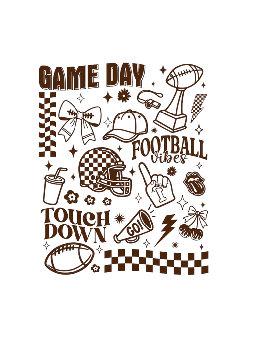 Game Day football vibes graphic tee design