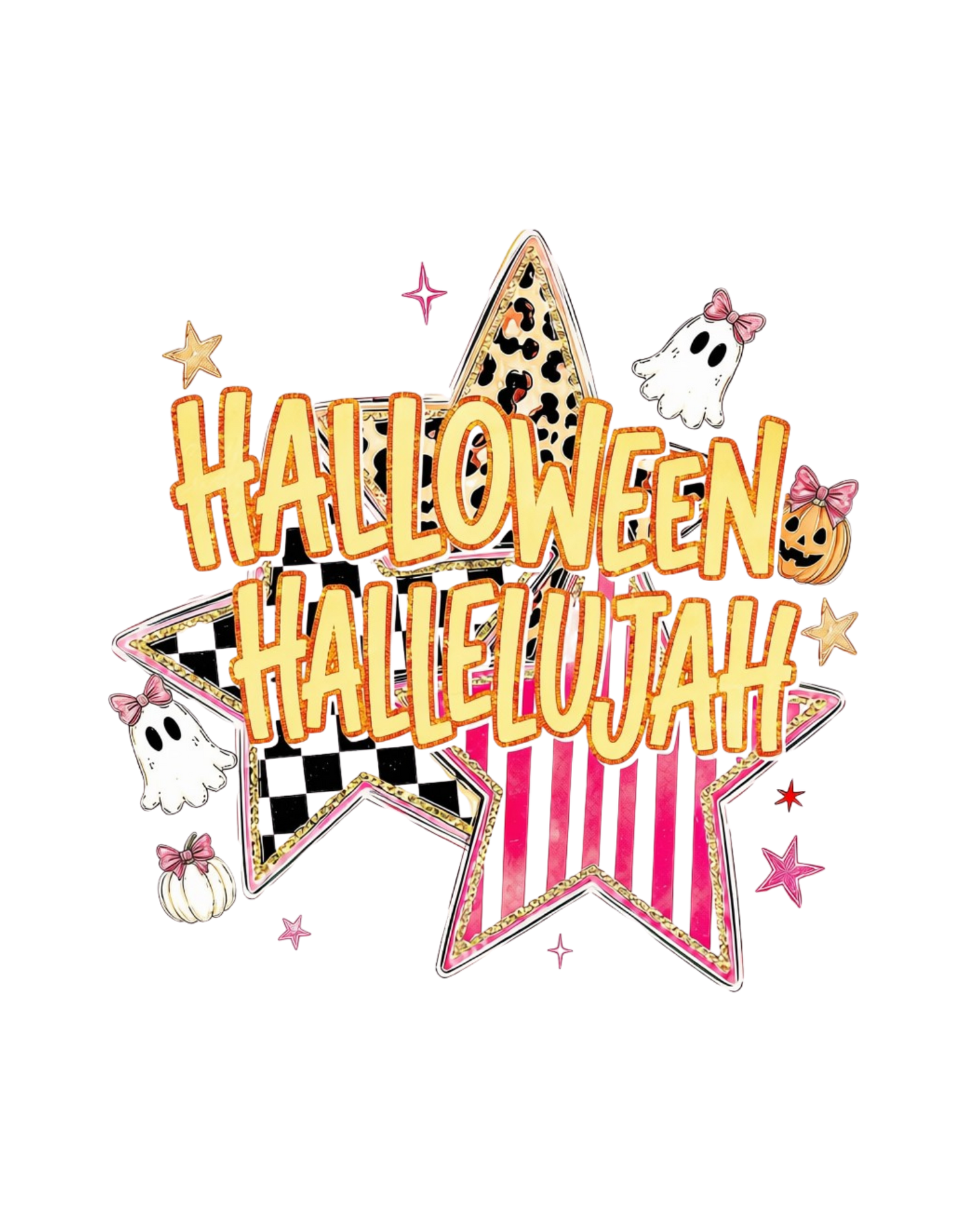 Halloween Hallelujah retro star DTF transfer design