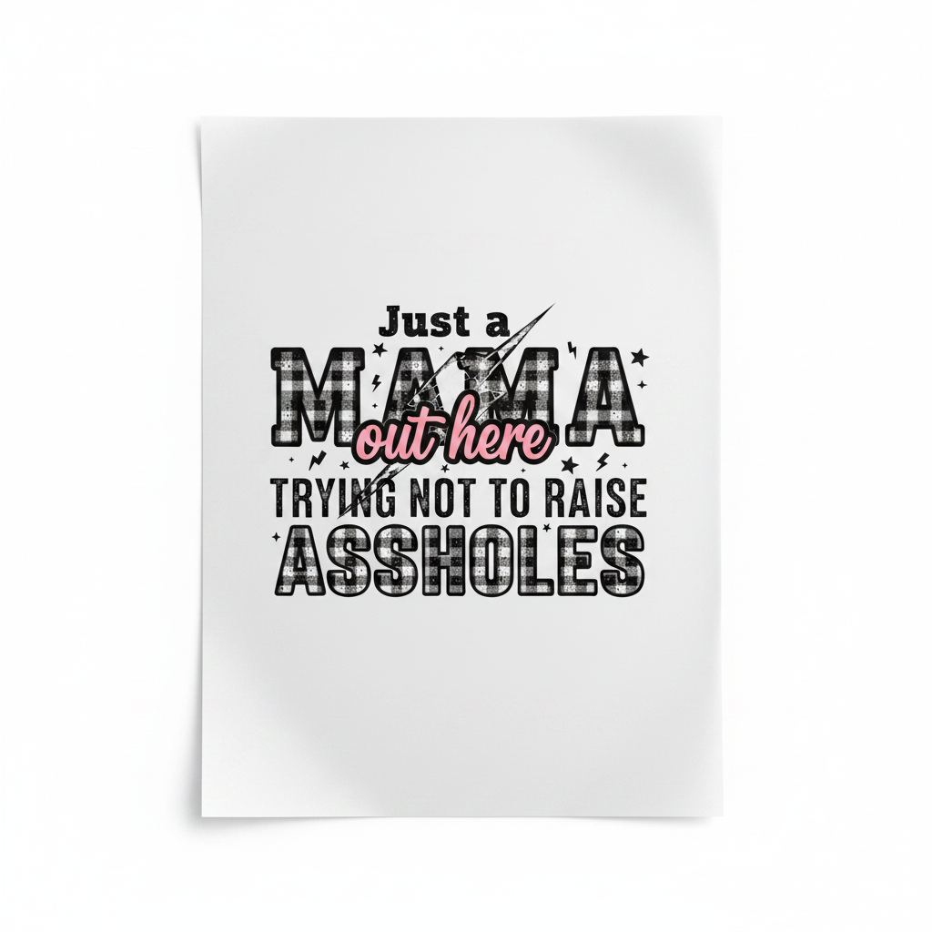 Just a Mama DTF transfer mockup