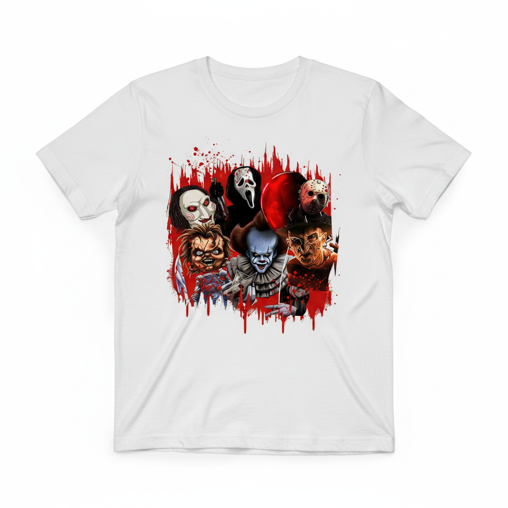Horror Night Crew tee flat lay mockup