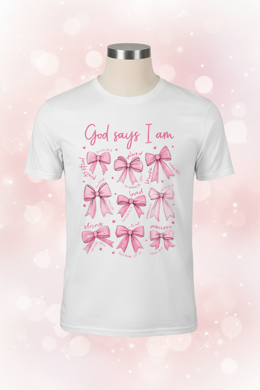 God Says I Am Graphic Tee - White