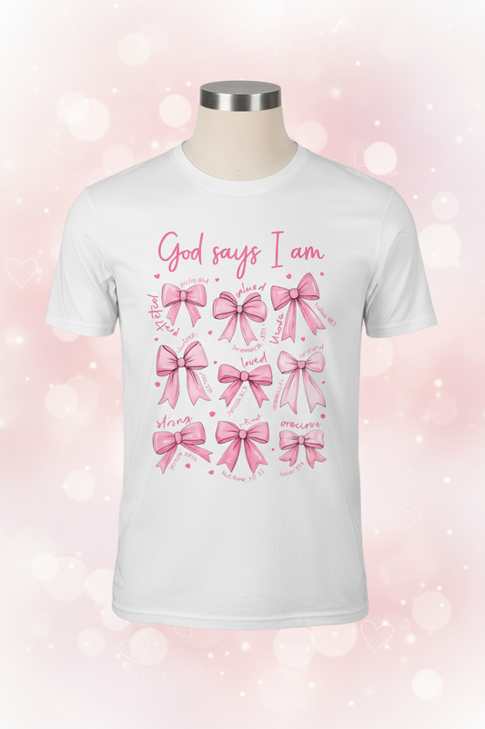 God Says I Am Graphic Tee - White