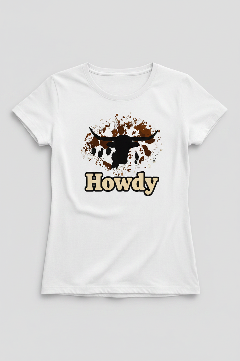 Howdy women's western t-shirt mockup
