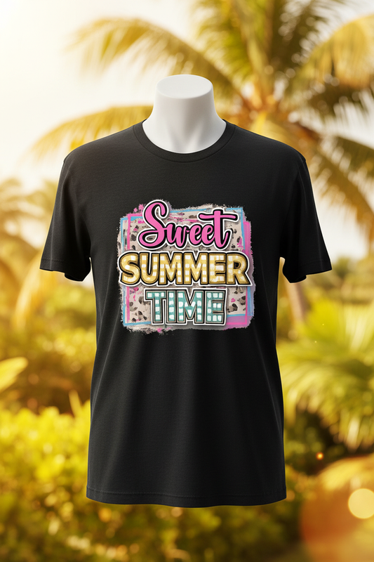 Sweet Summer Time Graphic Tee - Black