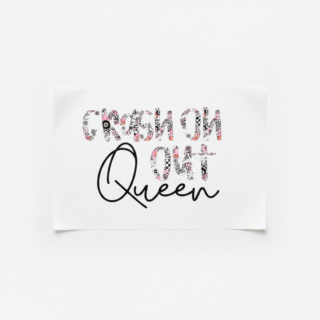 Crash Out Queen DTF transfer mockup