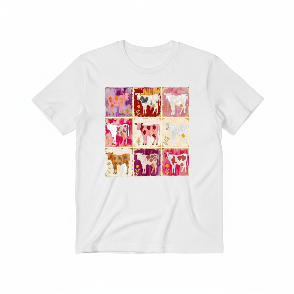 Boho Cows tee mockup