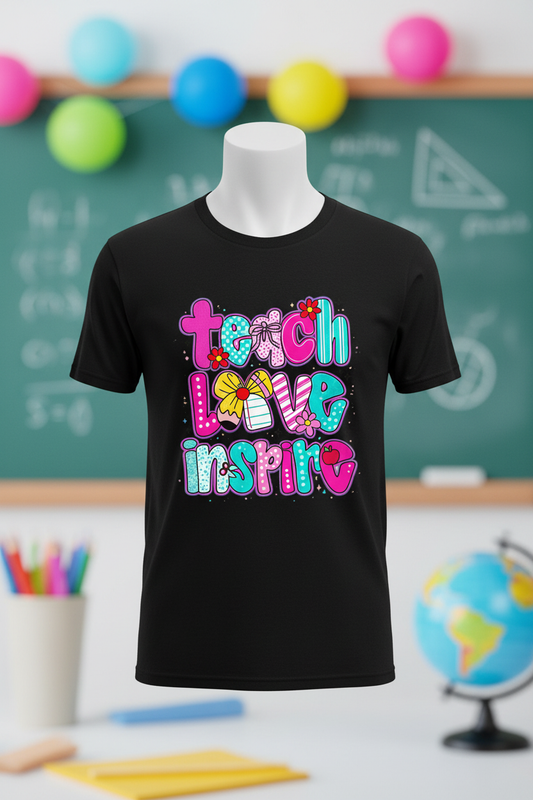 Teach Love Inspire Graphic Tee - Black