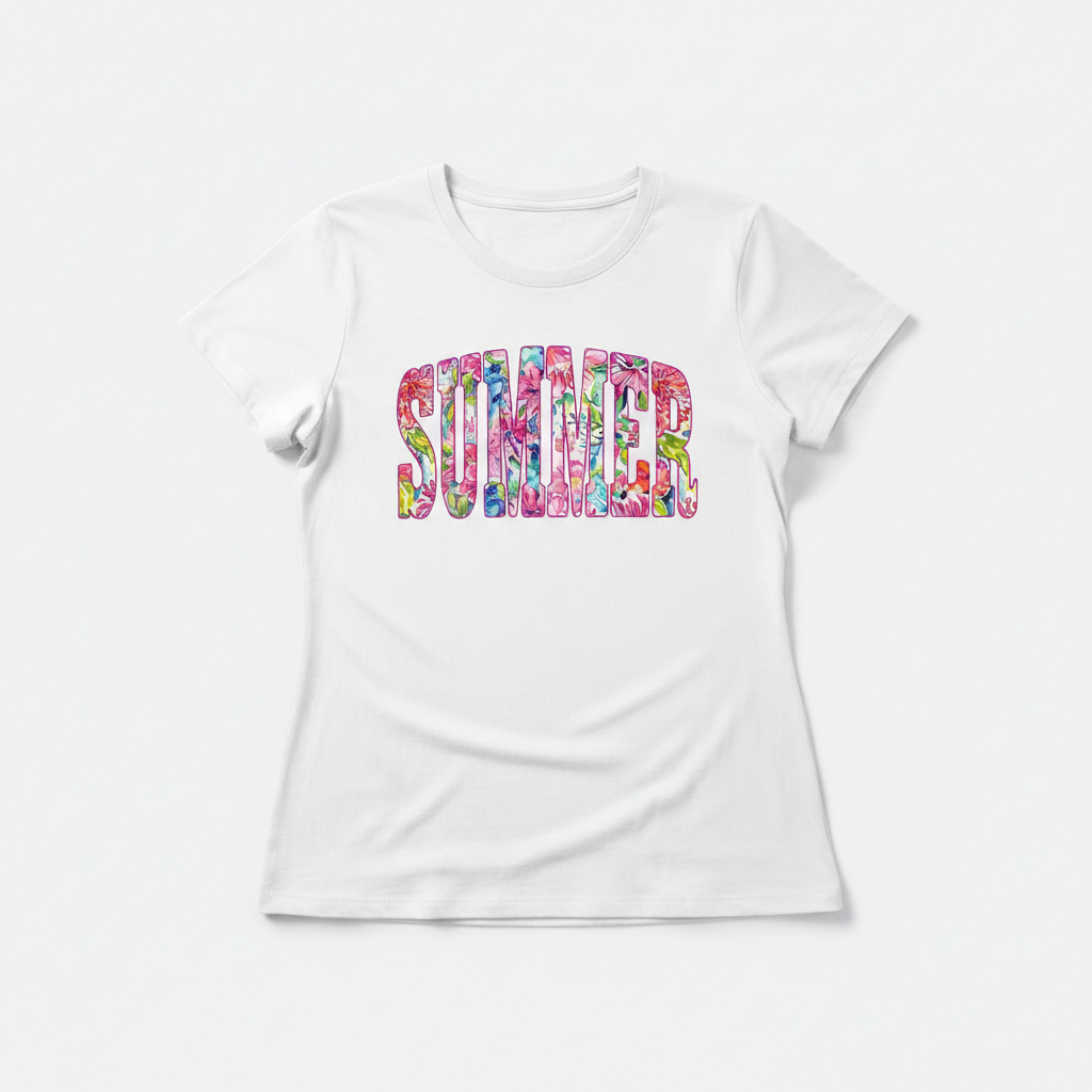 Summer tee flat lay mockup