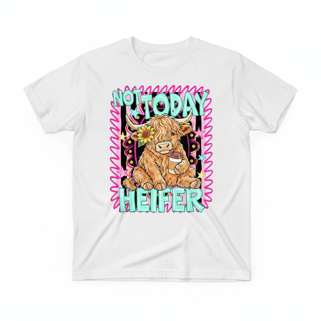 Not Today Heifer tee mockup