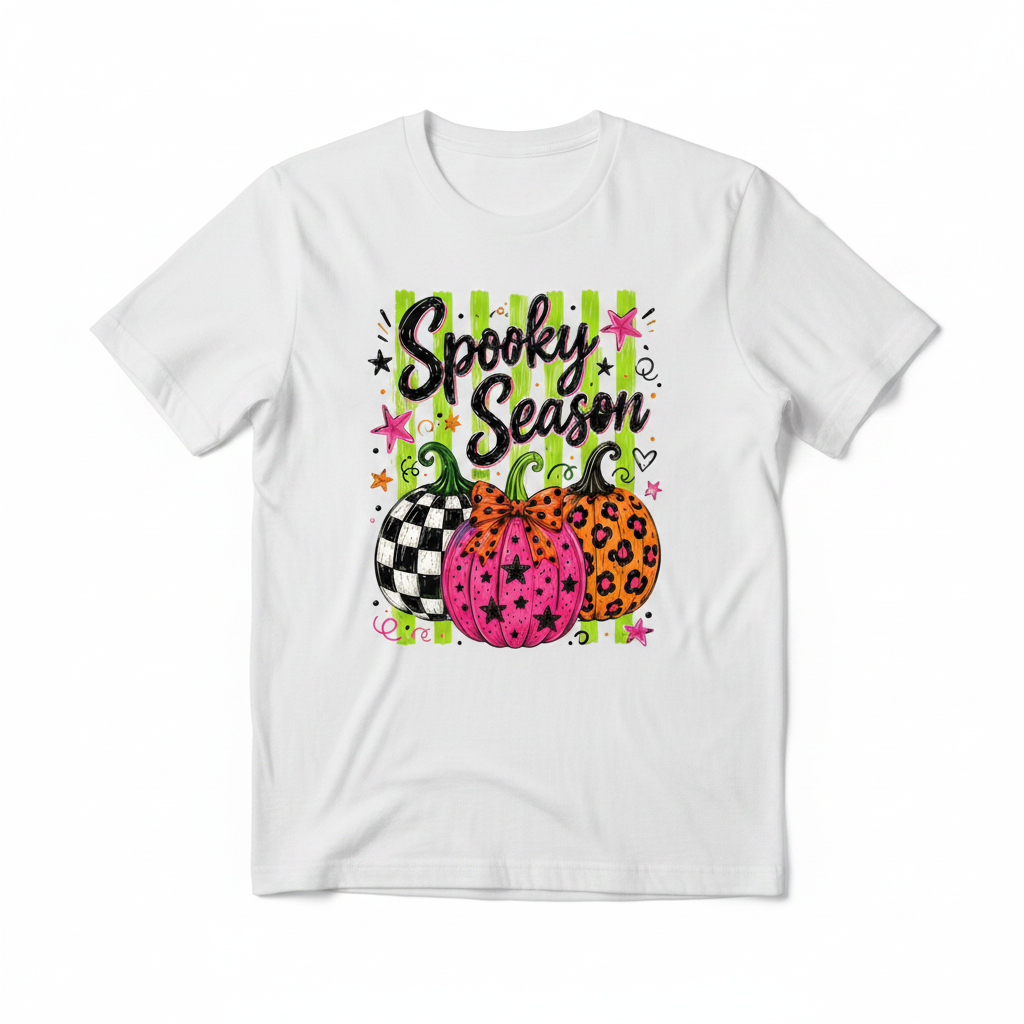 Spooky Season tee flat lay mockup