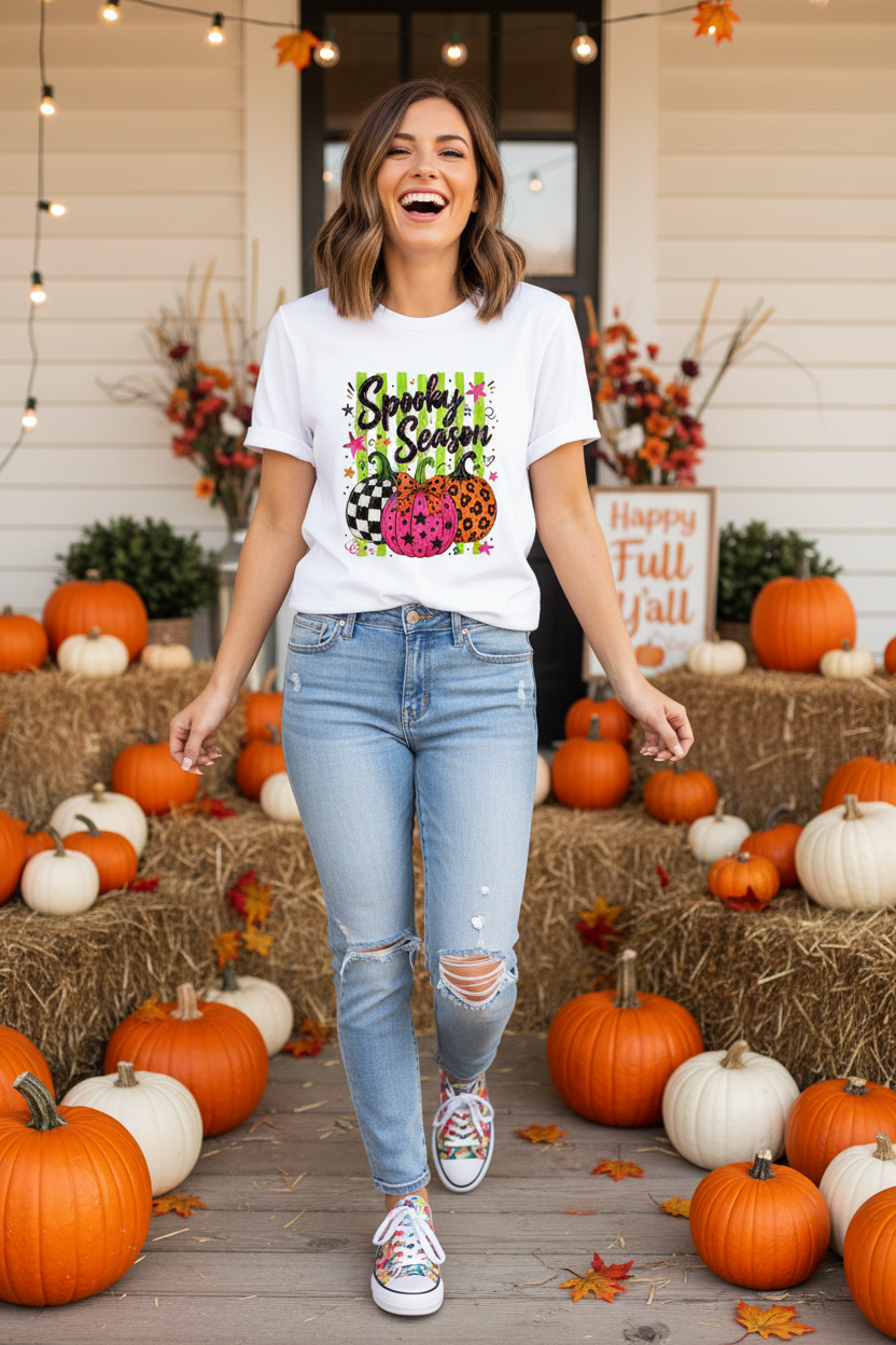 Spooky Season tee lifestyle photo