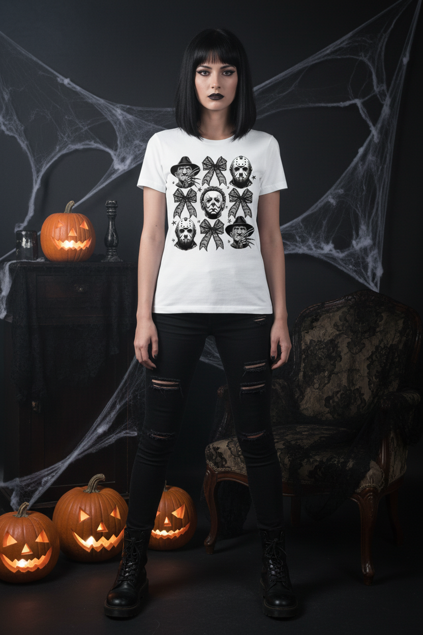 Horror Icons Bows tee lifestyle photo