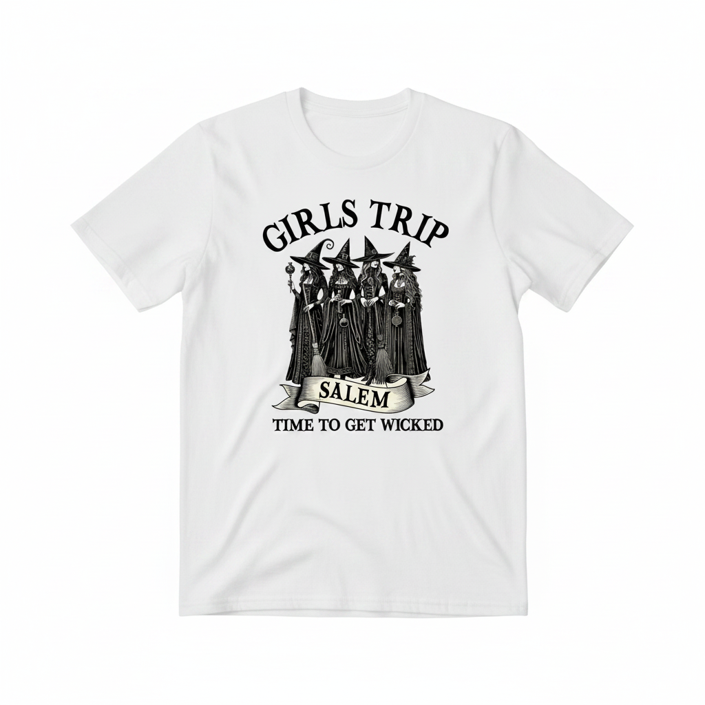 Girls Trip Salem tee flat lay mockup