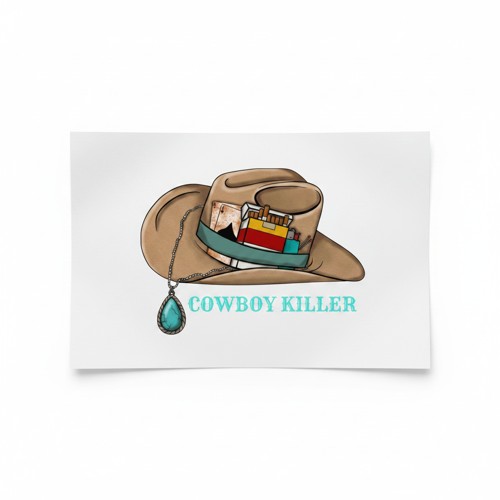 Cowboy Killer DTF transfer mockup