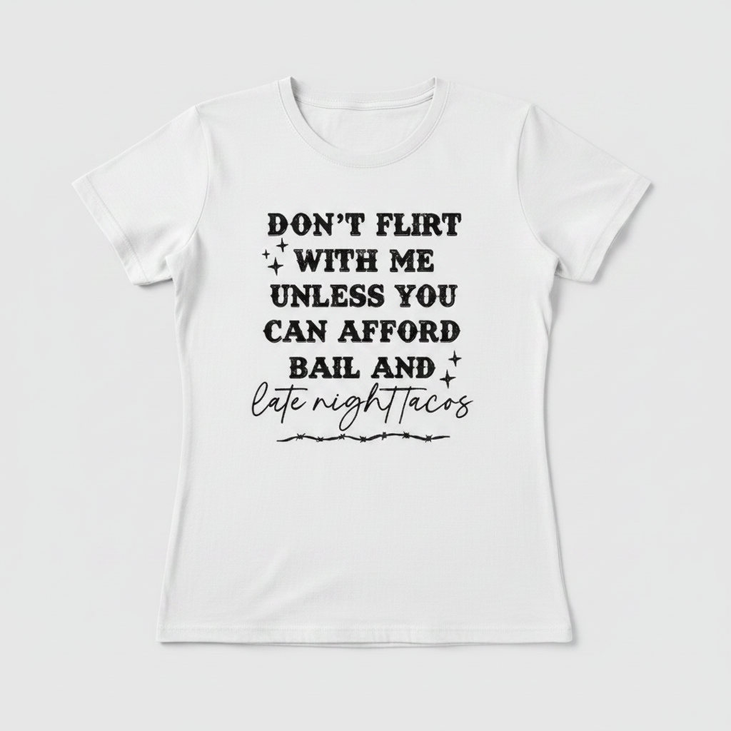 Don't Flirt With Me tee flat lay mockup