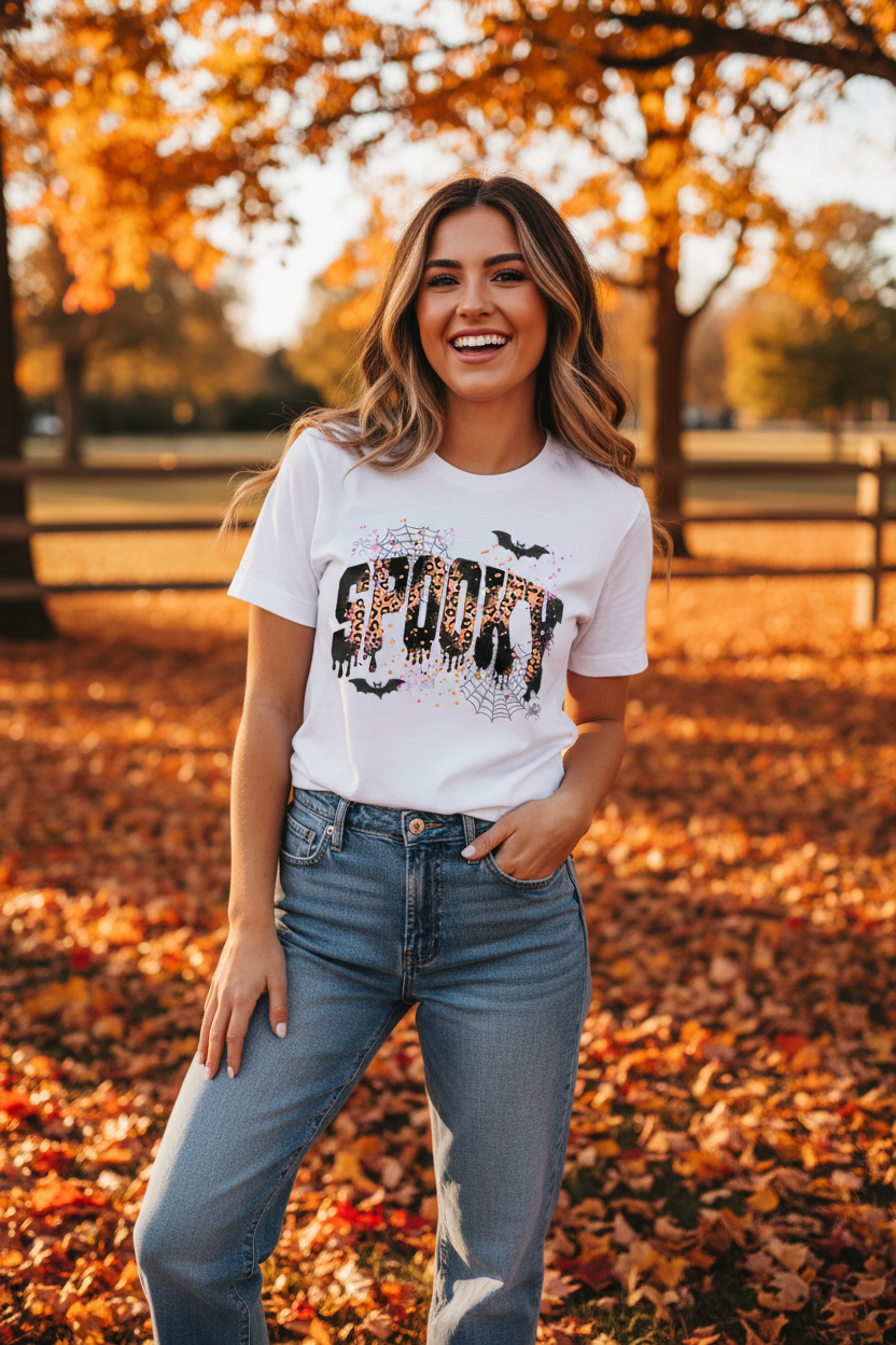 Spooky Halloween tee lifestyle photo