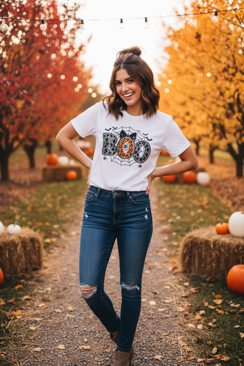 Boo Cheetah Halloween tee lifestyle photo