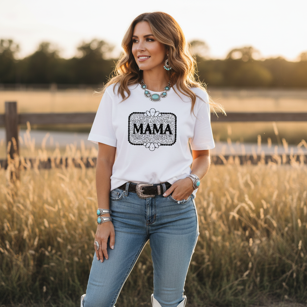 Mama dalmatian tee lifestyle mockup