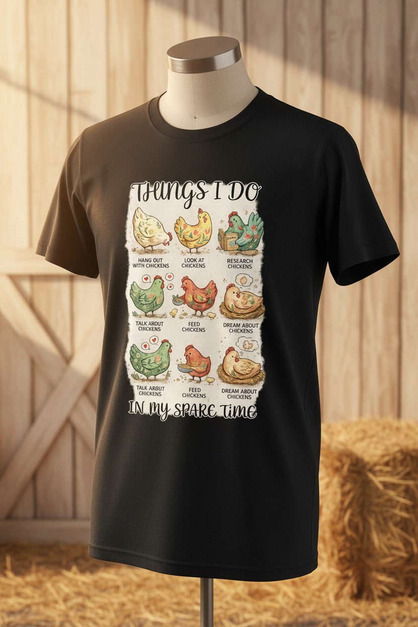 Things I Do In My Spare Time Graphic Tee - Black