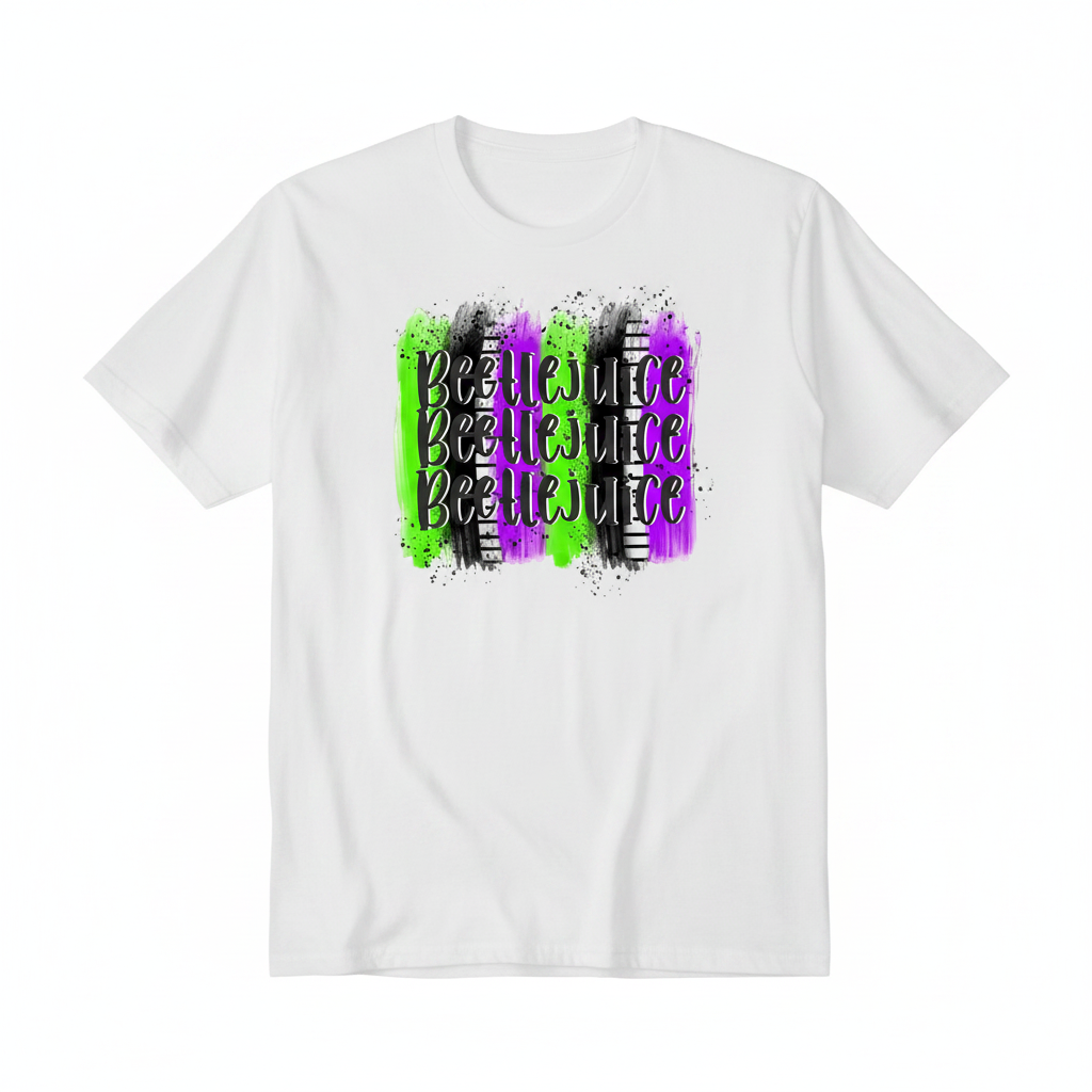 Beetlejuice tee flat lay mockup