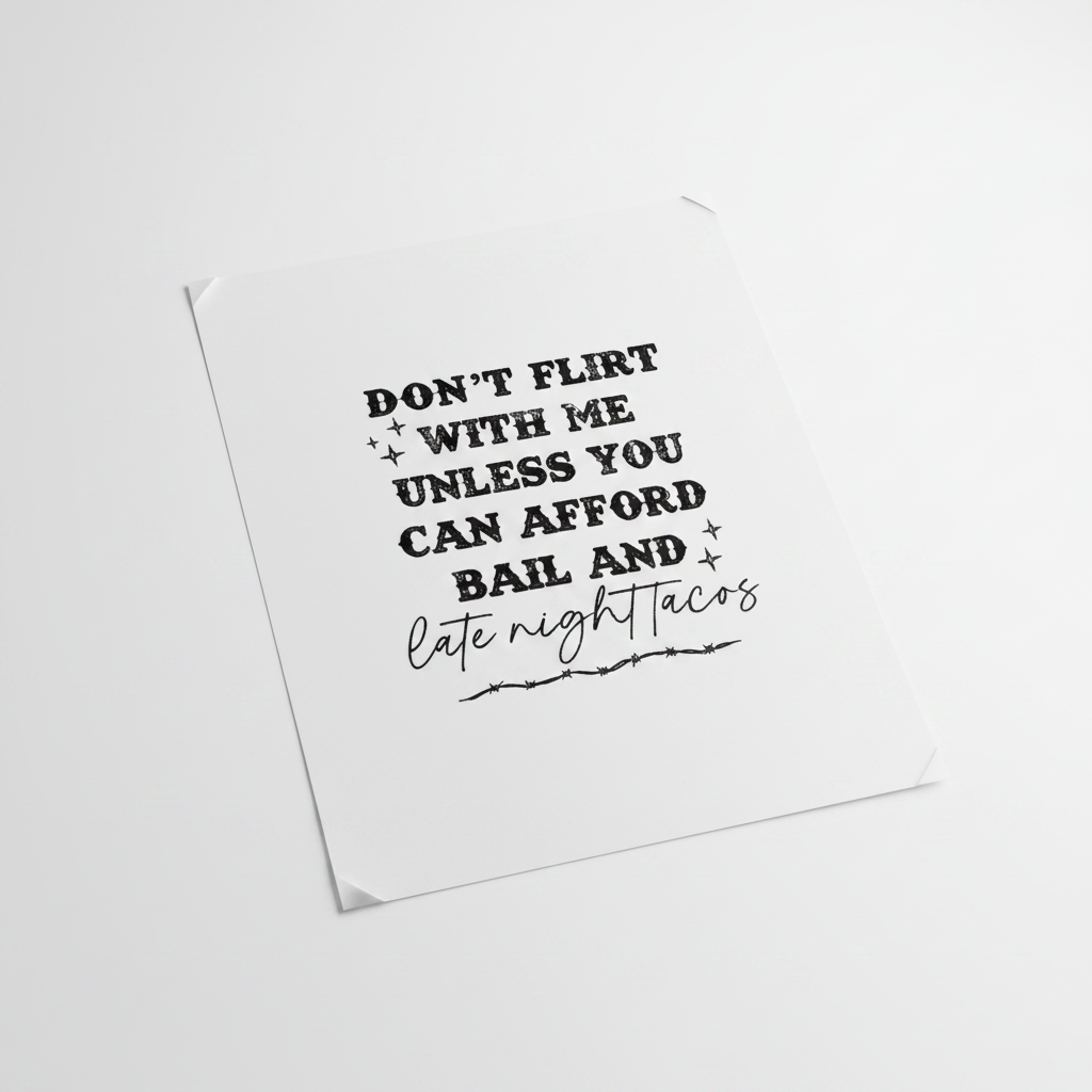 Don't Flirt With Me DTF transfer mockup