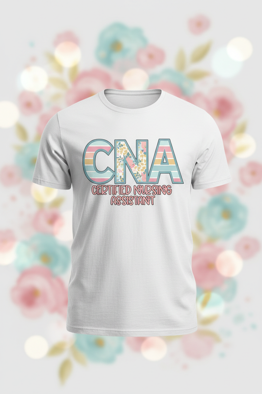 CNA Certified Nursing Assistant Graphic Tee - White
