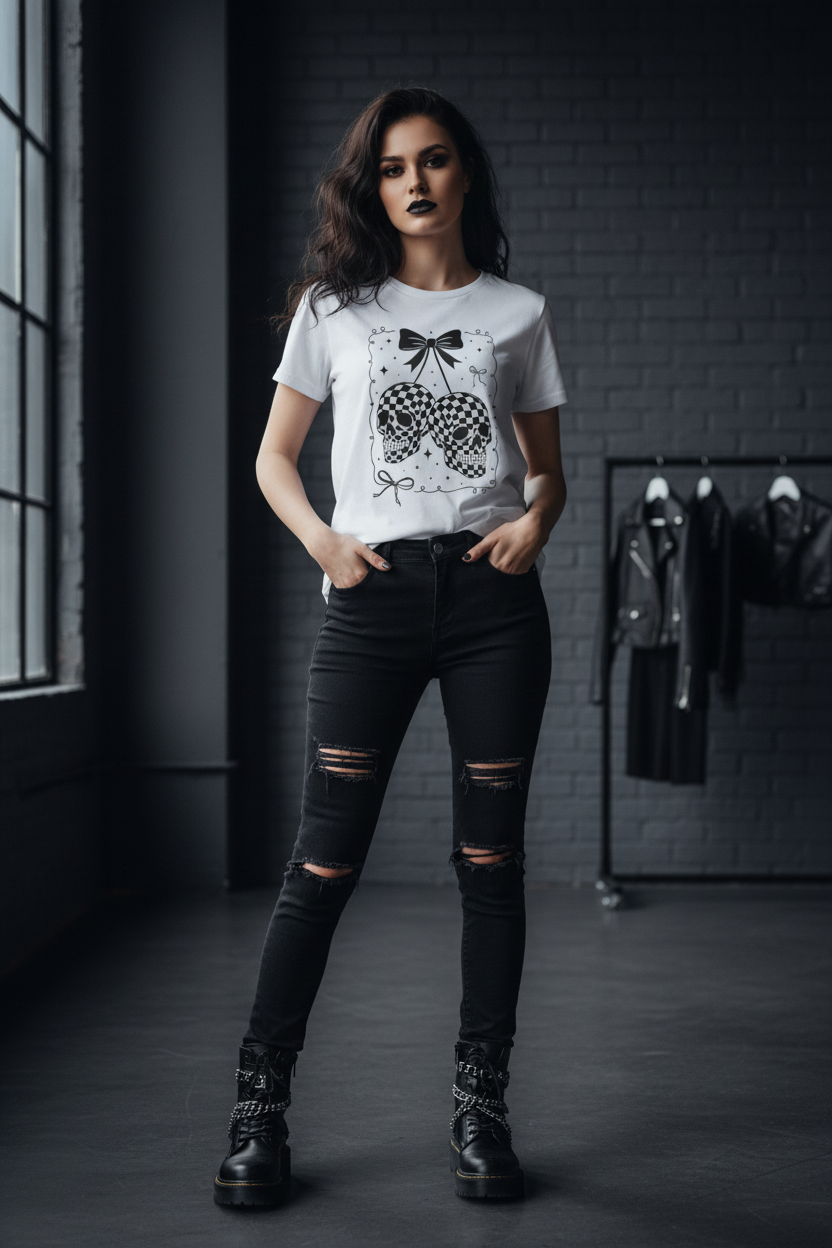 Bow Skeleton tee lifestyle photo