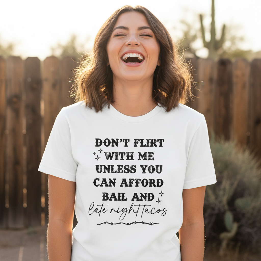 Don't Flirt With Me tee lifestyle mockup