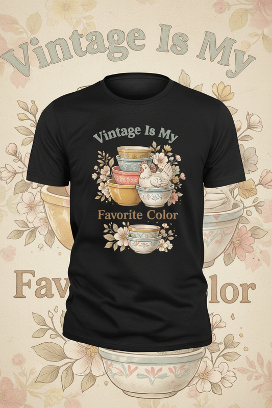 Vintage Is My Favorite Color Graphic Tee - Black
