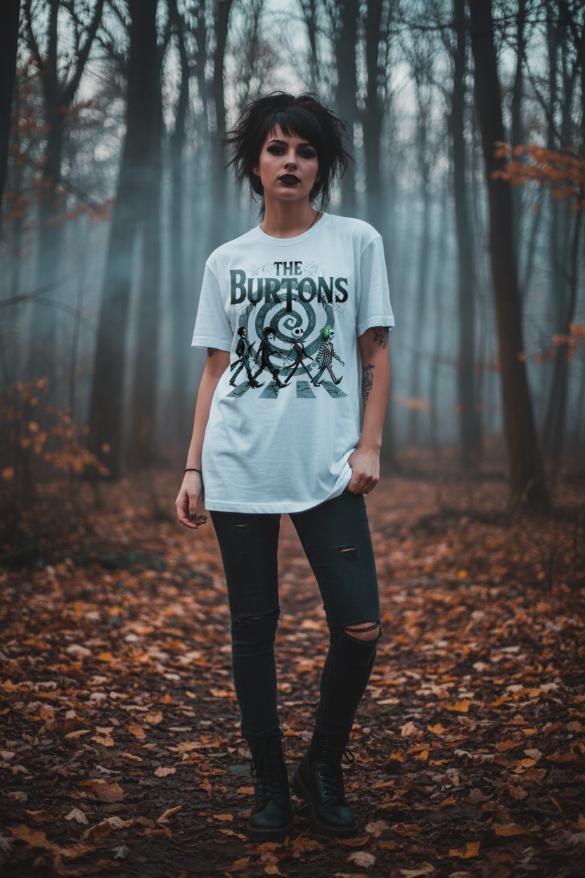 The Burtons Halloween tee lifestyle photo
