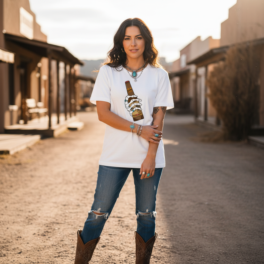 Beer Skull Hand tee lifestyle mockup