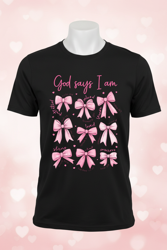 God Says I Am Graphic Tee - Black
