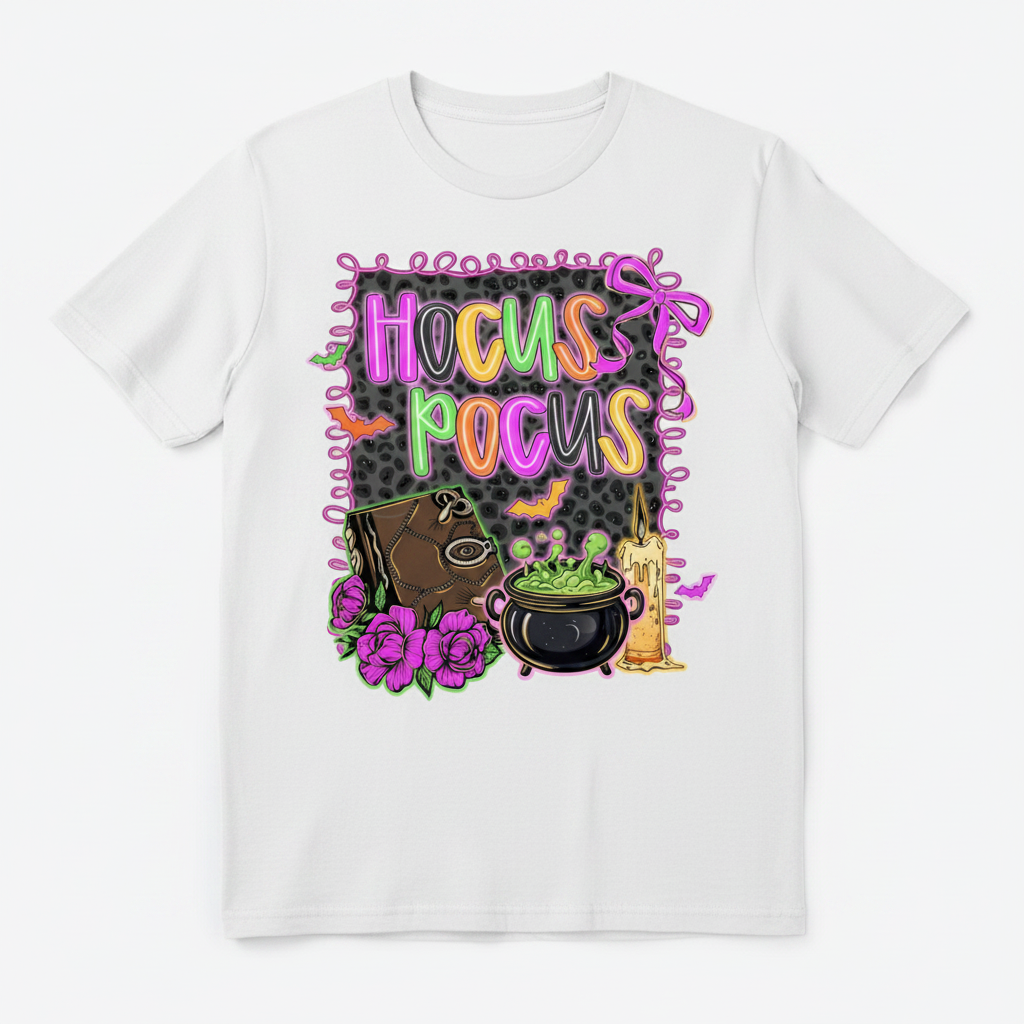 Hocus Pocus tee flat lay mockup